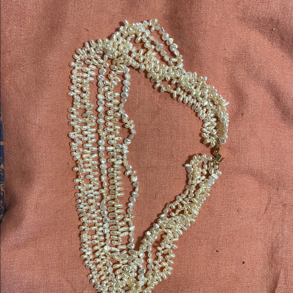 Elegant Cream 18 inch 5 strands Rice Pearls
